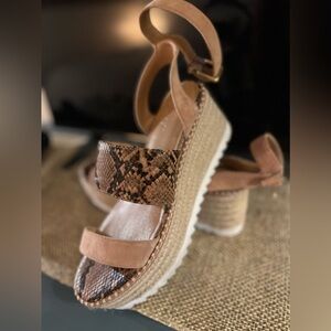Crown Vintage Snakeskin Wedge Sandal